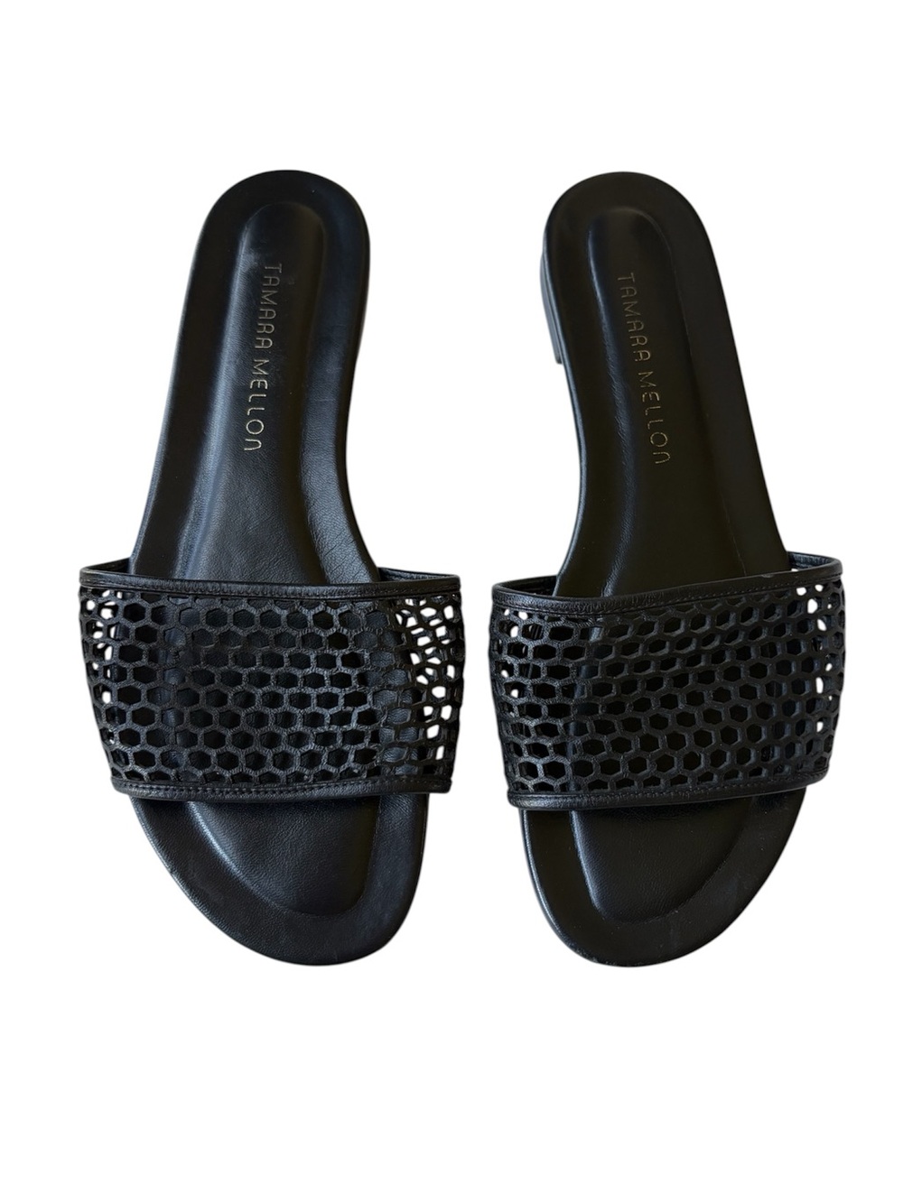 Tamara Mellon Glide Capretto Slide Black Size 39